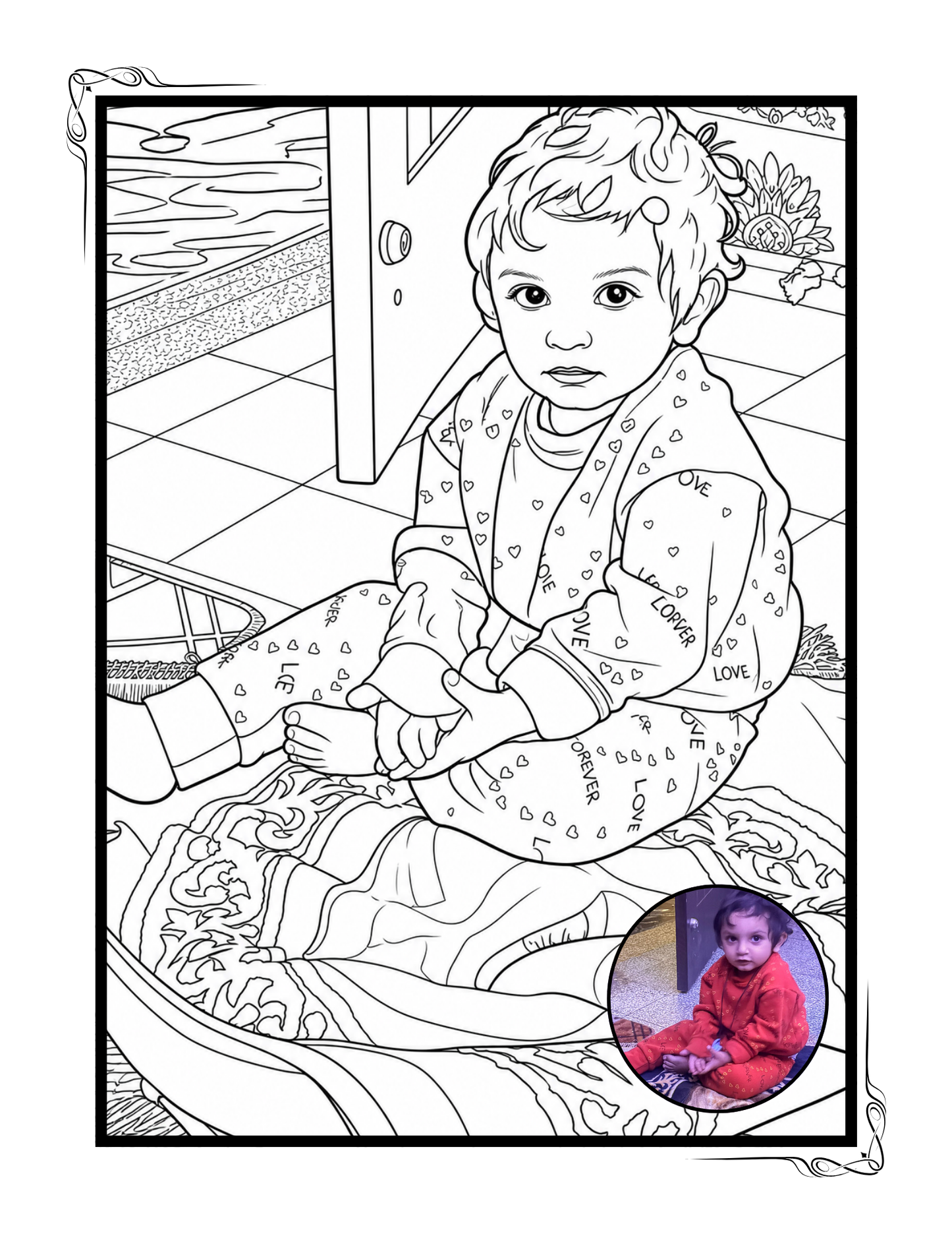 Coloring Book with Small Colored images.