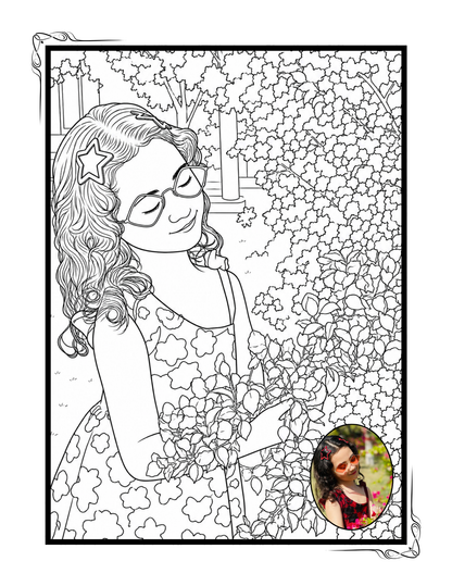Coloring Book With Small Colored Photo