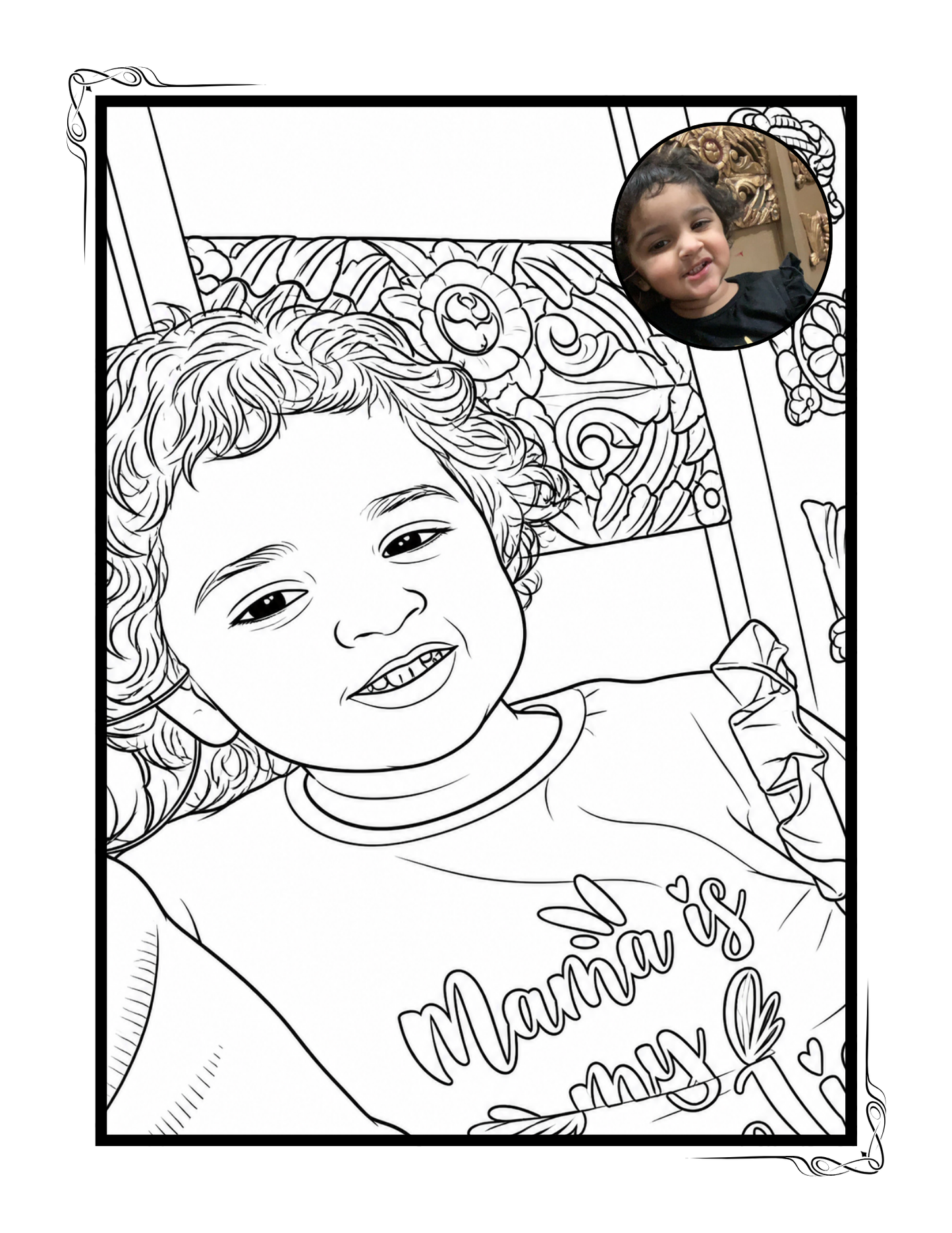 Coloring Book with Small Colored images.