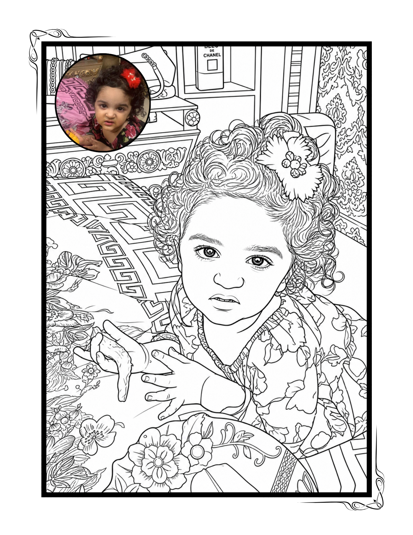 Coloring Book with Small Colored images.