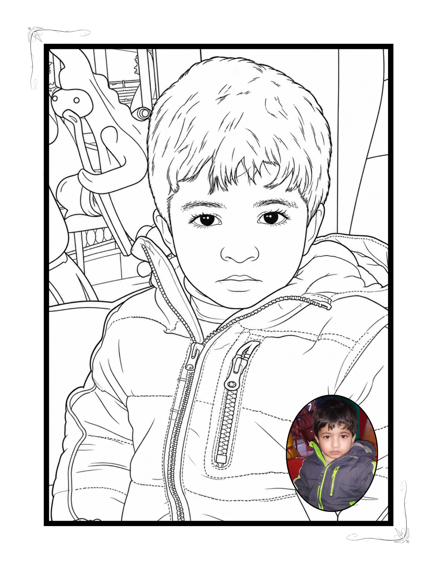 Personalized Coloring Books With Colored Photo