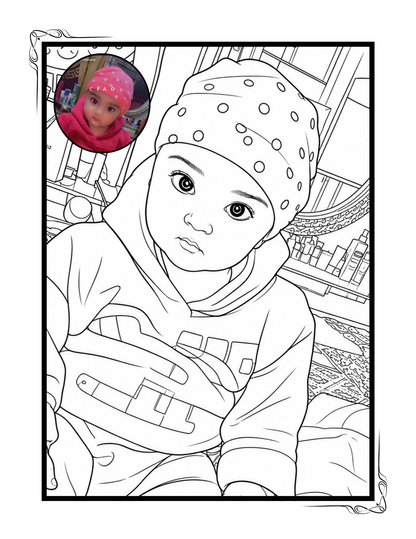 Coloring Book with Small Colored images.