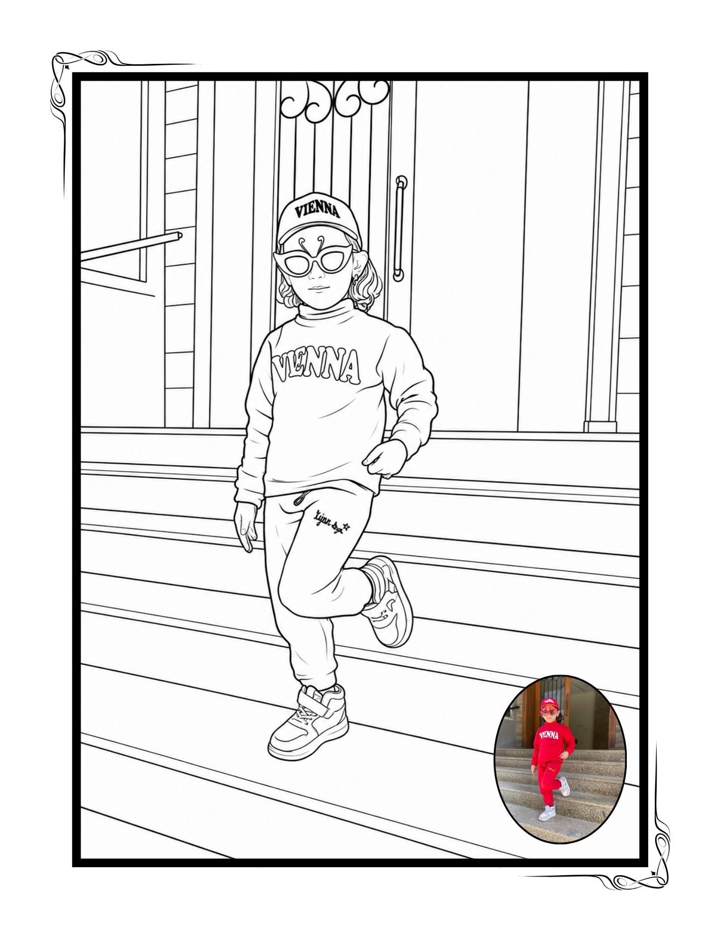 Coloring Book With Small Colored Photo