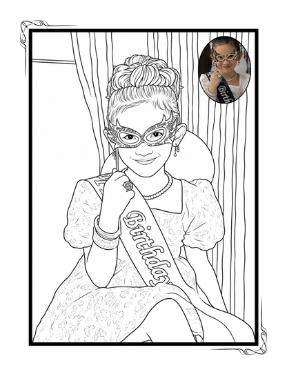 Coloring Book With Small Colored Photo